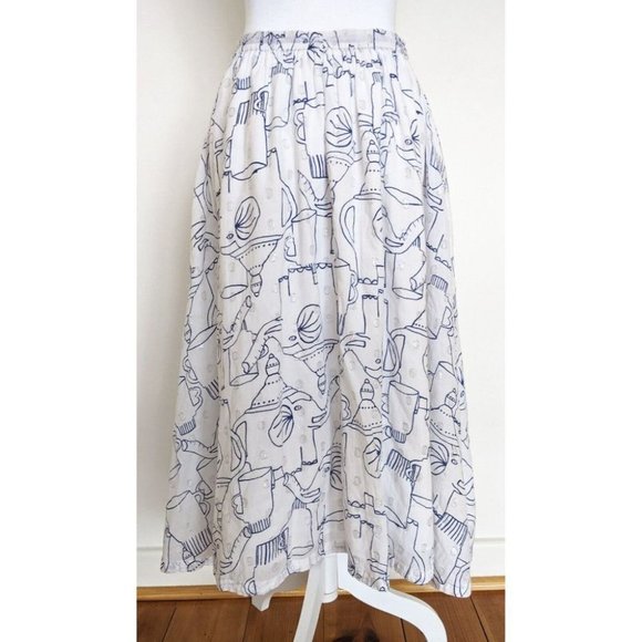 Gorman X Monika Forsberg Elephant Tea Party Midi Skirt Size 8 - Picture 2 of 12